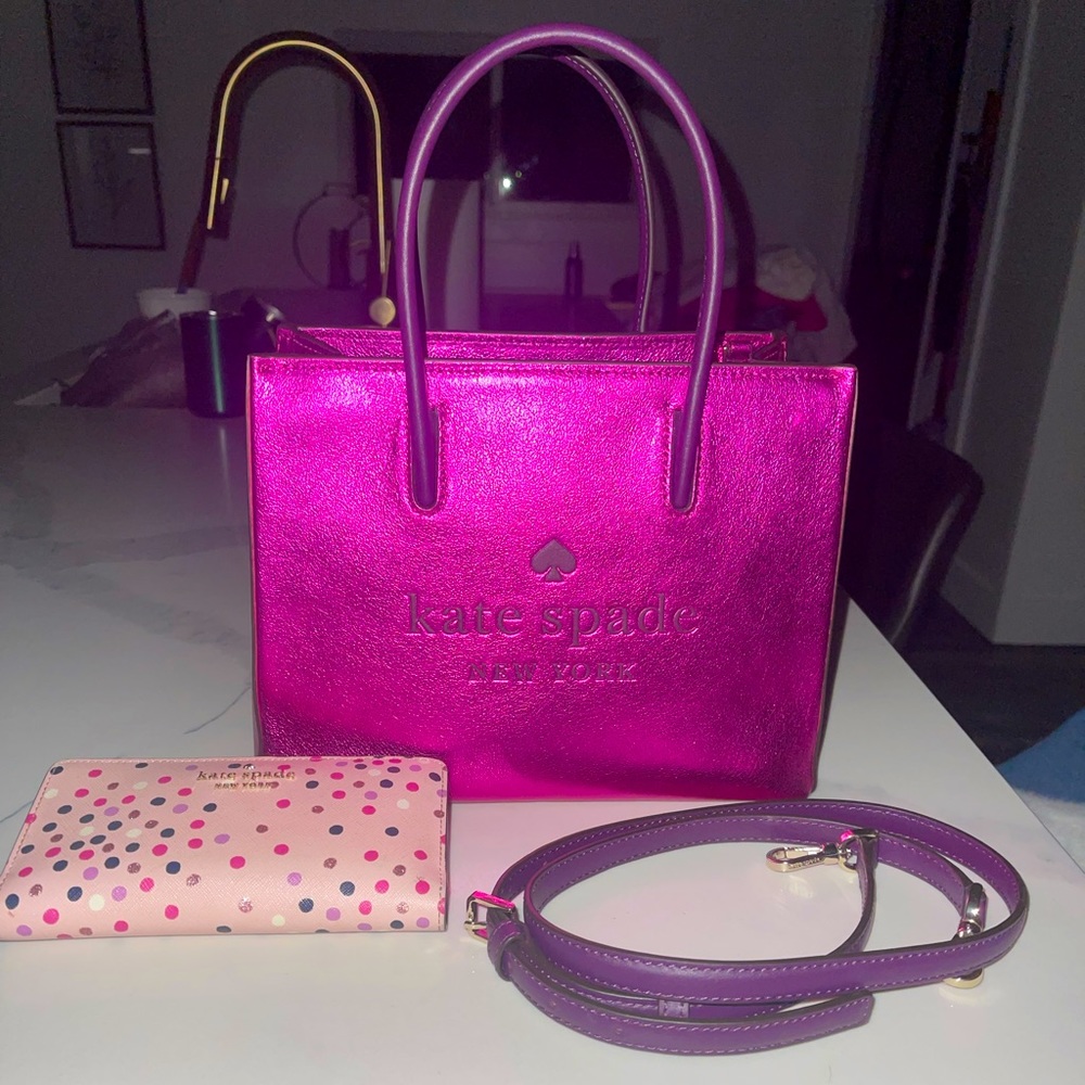 Rare Kate Spade Handbag - Metal Pink